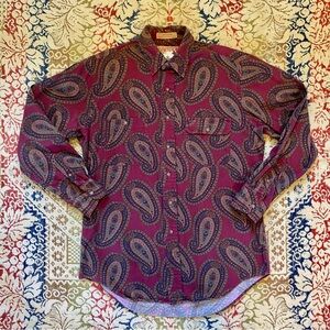 Vintage Chaps Ralph Lauren Frontier Shirt Button Down Long Sleeve Paisley M